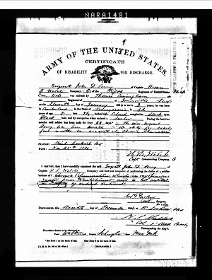 Certificate of Disability for Discharge for John D. Berry