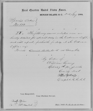 Special Order Letter for David Butler