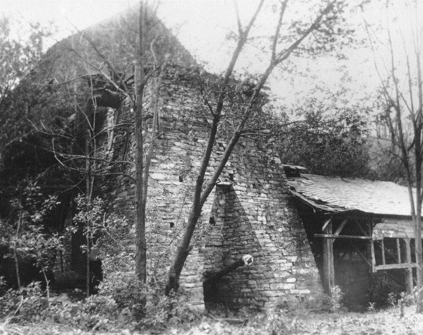 Remains of the furnace from the Iron Works at Boiling Springs.