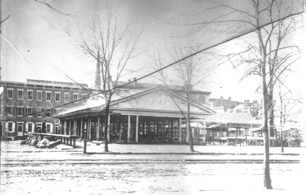 The "Old" Market House the day before it was razed in 1878.  