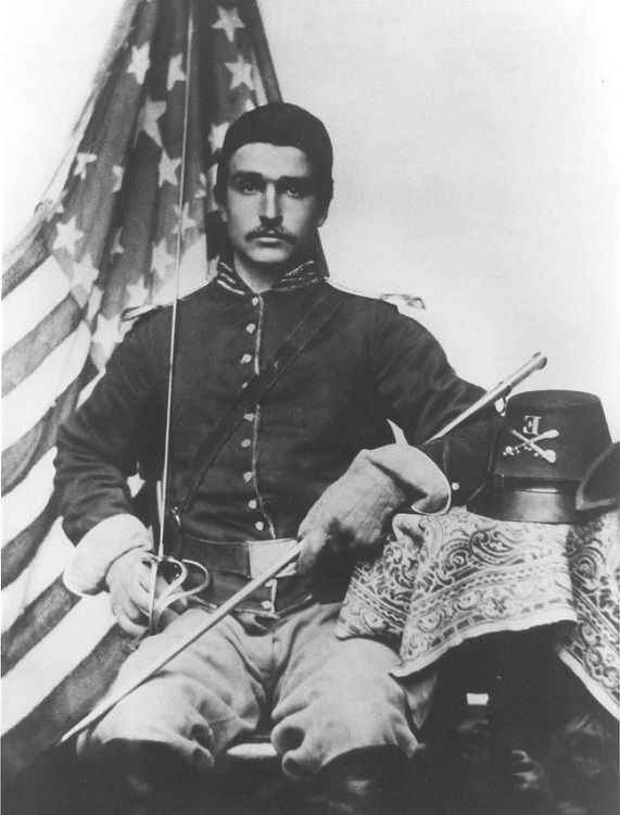 Photo of Charles H. Masland, founder of Masland Carpet Co., in Civil War uniform