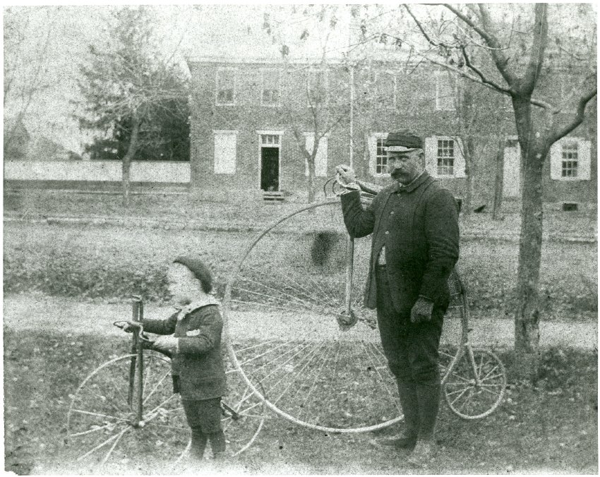 Dr. Leberknight and son with Velocipedes 