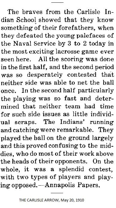 Article from the May 20, 1910 edition of the Carlisle Arrow