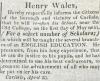 Scan of Wales Advertisement in the American Volunteer, April 27, 1826