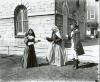 A pageant in front of the First Presbyterian Church, in 1934, showing people dressed in colonial costumes, in celebration of the church's 200th anniverary.